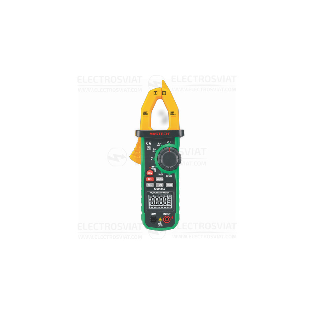 АМПЕРКЛЕЩИ, LCD(6000), VDC, VAC, ADC, AAC, OHM, F, C, HZ, MS2109A
