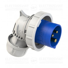 ИНДУСТРИАЛЕН ЩЕПСЕЛ С ВИНТОВИ КЛЕМИ, ЪГЛОВ, 2P+PE 16A, 230V, IP66/67, СЕРИЯ TWIST