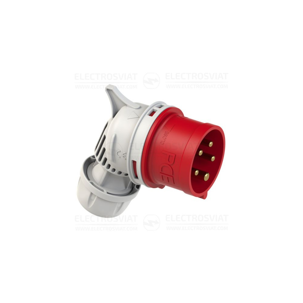 ИНДУСТРИАЛЕН ЩЕПСЕЛ С ВИНТОВИ КЛЕМИ, ЪГЛОВ, 3P+PE+N 32A, 400V, IP44, СЕРИЯ TWIST