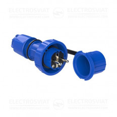 ИНДУСТРИАЛЕН ЩЕПСЕЛ ЗА КОНТАКТИ ШУКО, 230V AC, 16A, IP68, СИН, СЕРИЯ NAUTILUS