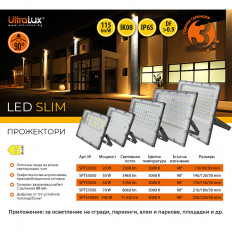 LED SLIM ПРОЖЕКТОР 30W, 5000K, 220-240V AC, IP65 НЕУТРАЛНА СВЕТЛИНА