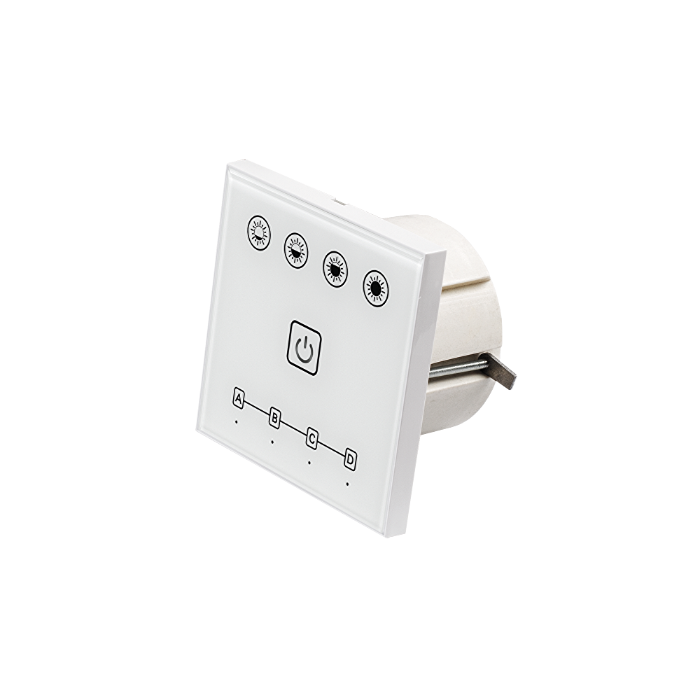 SMART 2.4G RF TOUCH ПАНЕЛ ЗА СТЕНА ЗА ЕДНОЦВЕТНО LED ОСВЕТЛЕНИЕ, 4 ЗОНИ