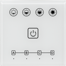 SMART 2.4G RF TOUCH ПАНЕЛ ЗА СТЕНА ЗА ЕДНОЦВЕТНО LED ОСВЕТЛЕНИЕ, 4 ЗОНИ