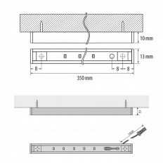 МЕБЕЛЕН СВЕТОДИОДЕН ПРОФИЛ ЗА ОТКРИТ МОНТАЖ, 2.5W, 4000K, 12V DC, НЕУТРАЛНА СВЕТЛИНА, SMD 2835, ДИМИРАЩ