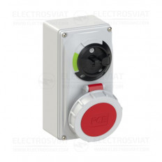 ИНДУСТРИАЛЕН КОНТАКТ ЗА ОТКРИТ МОНТАЖ 3P+N+PE 32A С КЛЮЧ, IP67, СЕРИЯ COMPACT
