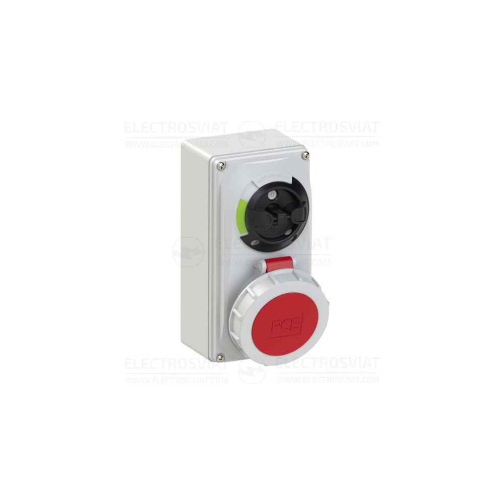 ИНДУСТРИАЛЕН КОНТАКТ ЗА ОТКРИТ МОНТАЖ 3P+N+PE 32A С КЛЮЧ, IP67, СЕРИЯ COMPACT