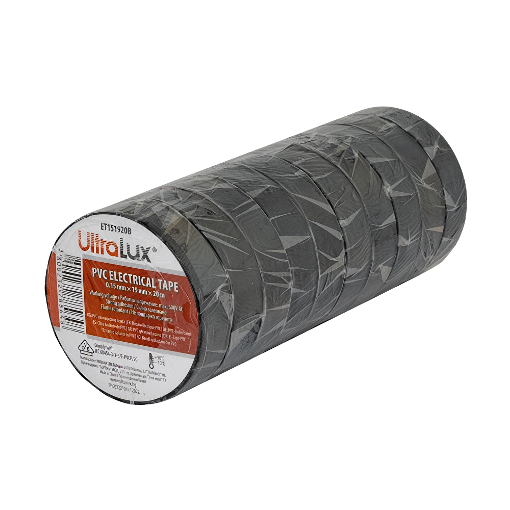 PVC ИЗОЛАЦИОННА ЛЕНТА 20М/РОЛКА 19ММ Х 0,15ММ Х 20М, ЧЕРЕН