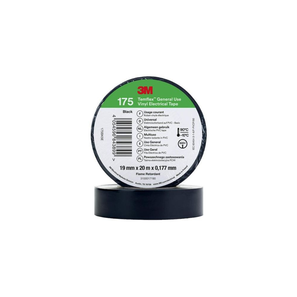 ИЗОЛИРБАНД-3M-TEMFLEX-PROFI - 19MMX20MХ0.15MM - ЧЕРЕН