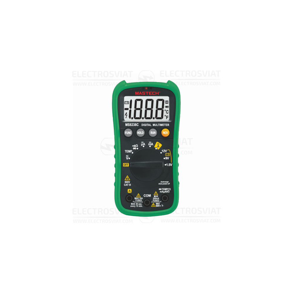 ДИГИТАЛЕН МУЛТИЦЕТ, LCD(2000), VDC, VAC, ADC, OHM, MS8238C