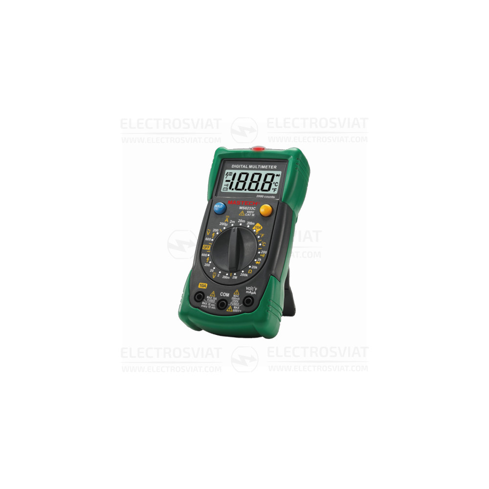 ДИГИТАЛЕН МУЛТИЦЕТ, VDC, VAC, ADC, OHM, C, БЕЗКОНТАКТНО ОТКРИВА НАПРЕЖЕНИЕ, MS8233C