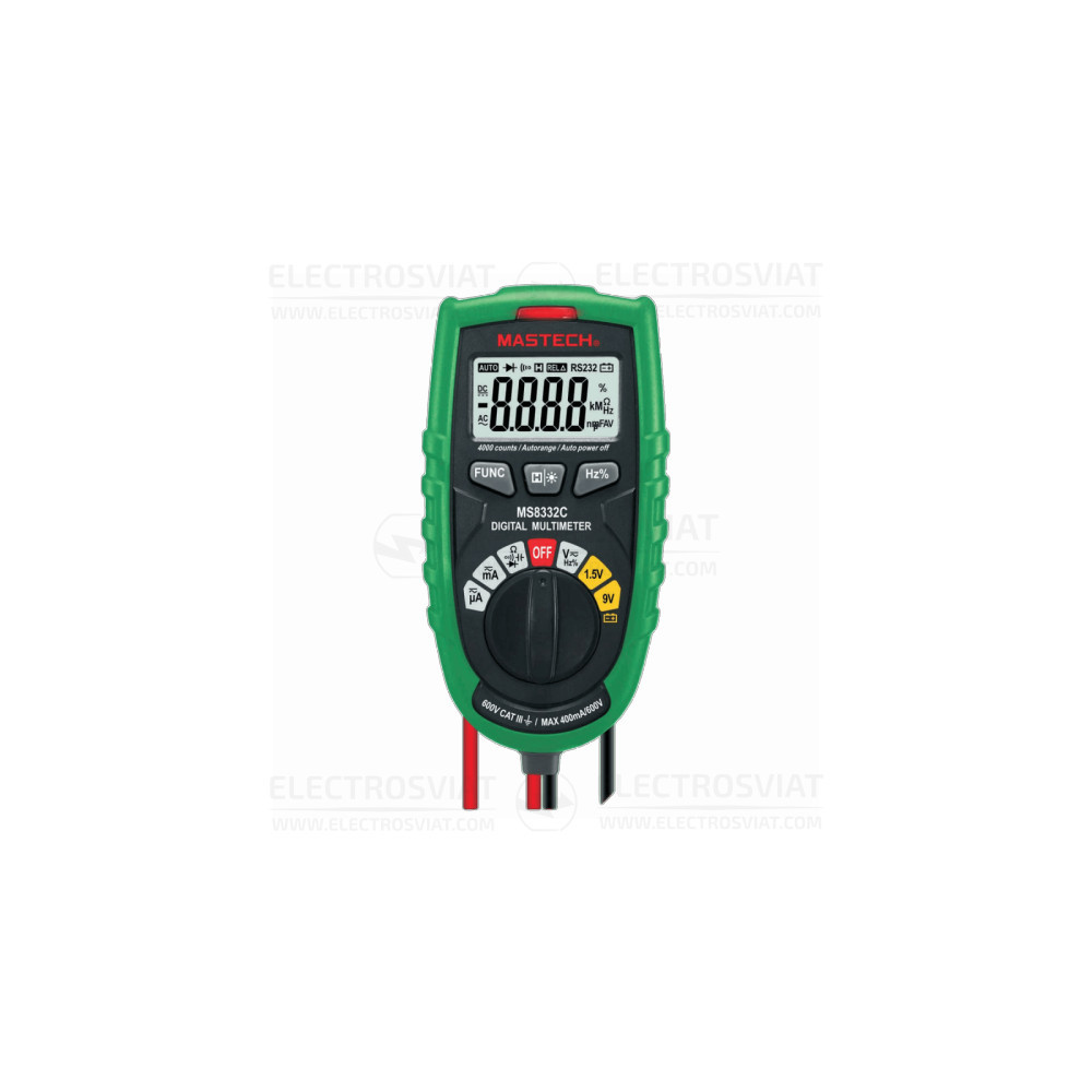 ЦИФРОВ МУЛТИЦЕТ, LCD(4000), VDC, VAC, ADC, AAC, OHM, F, HZ, MS8332C