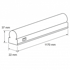 LED ЛИНЕЙНО ОСВЕТИТЕЛНО ТЯЛО Т5 С КЛЮЧ, 14W, 4200К, 220-2240V AC, IP20, НЕУТРАЛНА СВЕТЛИНА