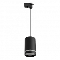 ТЯЛО ЗА РЕЛСОВ МОНТАЖ, ВИСЯЩО, ДВУПРОВОДНО, GU10, 220-240V AC, IP20, ЧЕРЕН