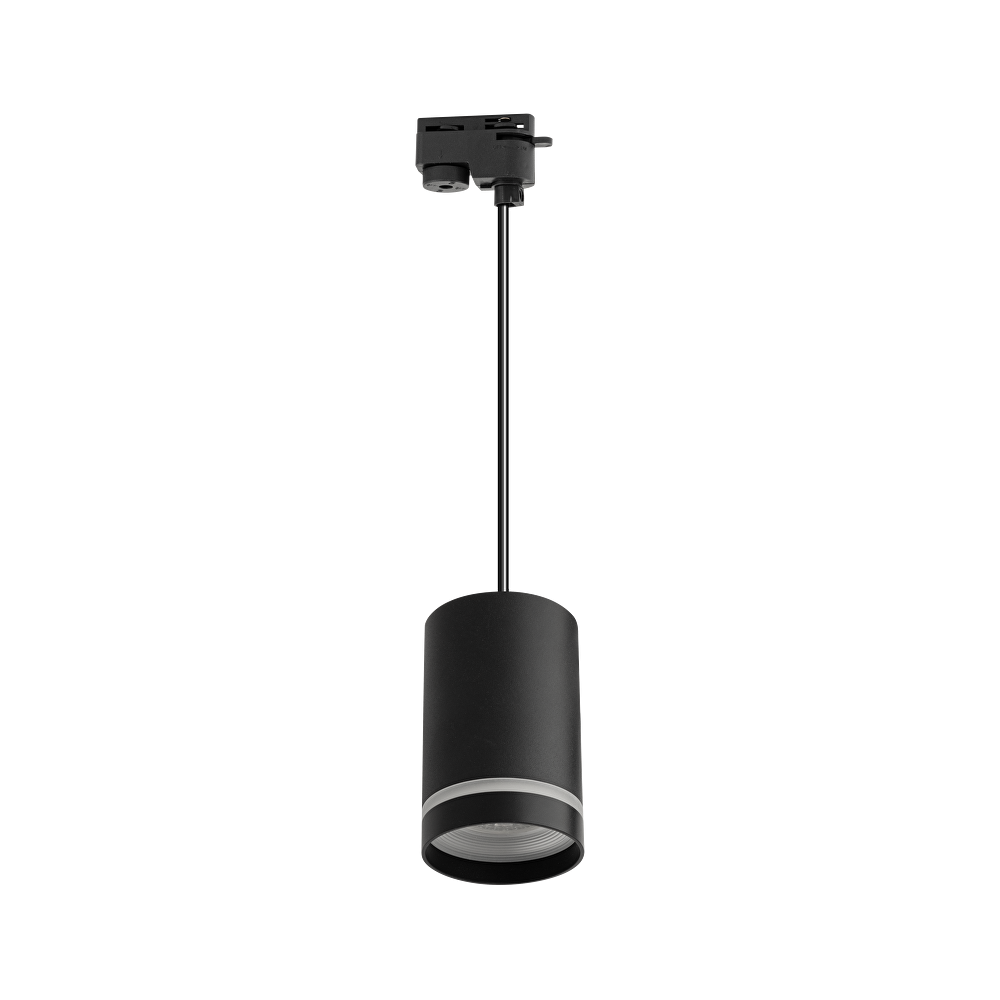 ТЯЛО ЗА РЕЛСОВ МОНТАЖ, ВИСЯЩО, ДВУПРОВОДНО, GU10, 220-240V AC, IP20, ЧЕРЕН