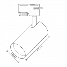 ТЯЛО ЗА РЕЛСОВ МОНТАЖ, ДВУПРОВОДНО, GU10, 220-240V AC, IP20, ЧЕРЕН