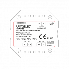 RF ДИМИРАЩ КЛЮЧ ЗА СТЕНА 0-10VDC, 350W, 1.5A, 220-240V AC