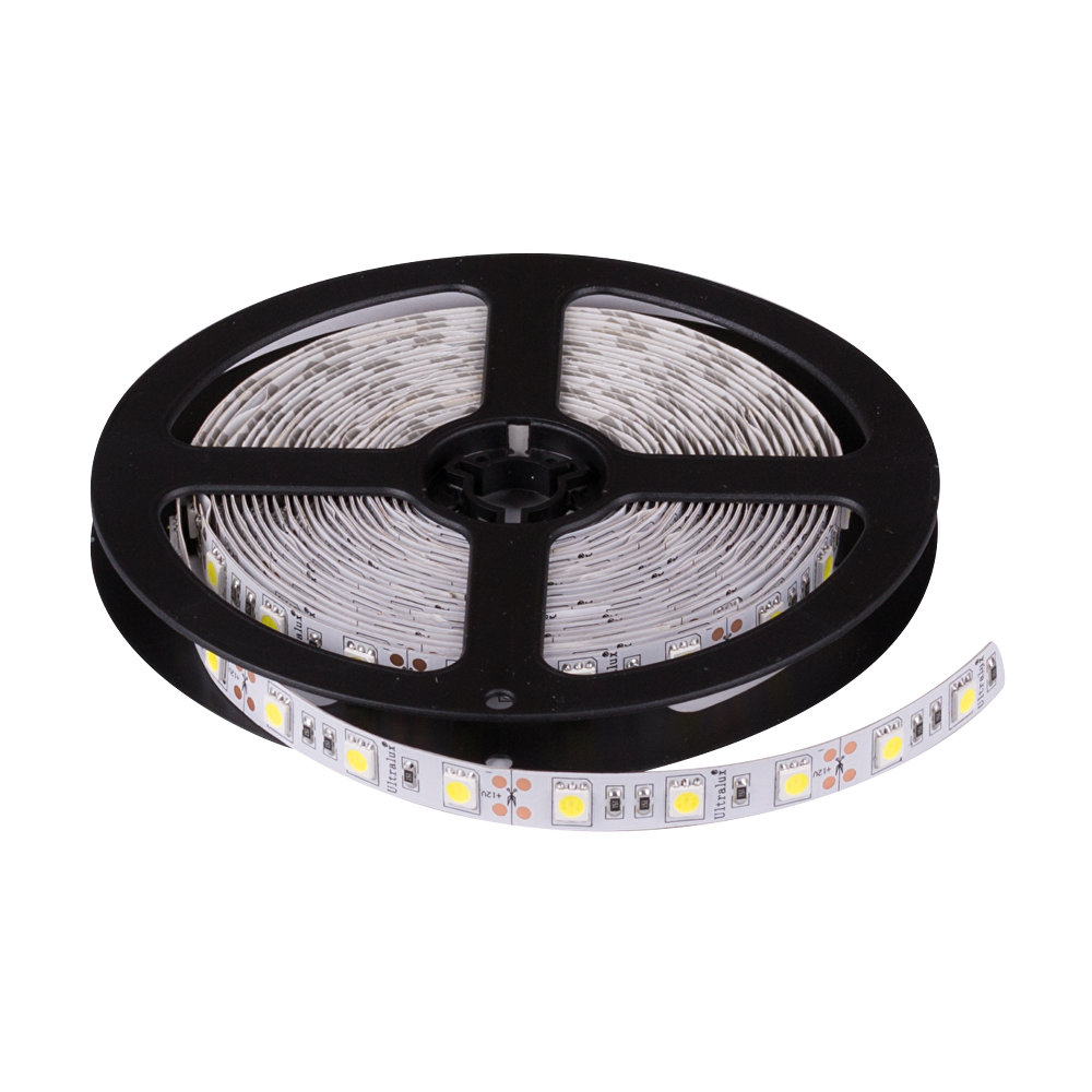 LED ЛЕНТА, 13.5W/M, 3000K, 12V DC, SMD5050, 60 LEDS/M, IP20