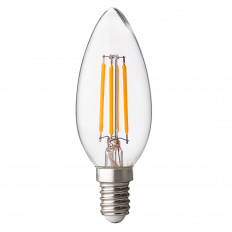 LED FILAMENT ЛАМПА КОНУС, ДИМИРАЩА, 4W, E14, 2700K, 220-240V AC, ТОПЛА СВЕТЛИНА