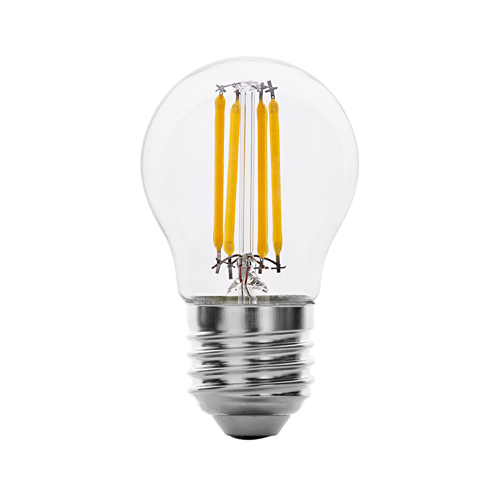 LED FILAMENT ЛАМПА ТОПКА, ДИМИРАЩА, 4W, E27, 2700K, 220-240V AC, ТОПЛА СВЕТЛИНА