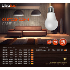 LED ЛАМПА ТОПКА 3W, E27, 4000K, 220-240V AC, НЕУТРАЛНА СВЕТЛИНА