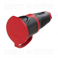 КУПЛУНГ СЪС ЗАЩИТА, С КАПАК ГУМИРАН, 16A, 230VAC, IP54, ЧЕРЕН, СЕРИЯ TAURUS2