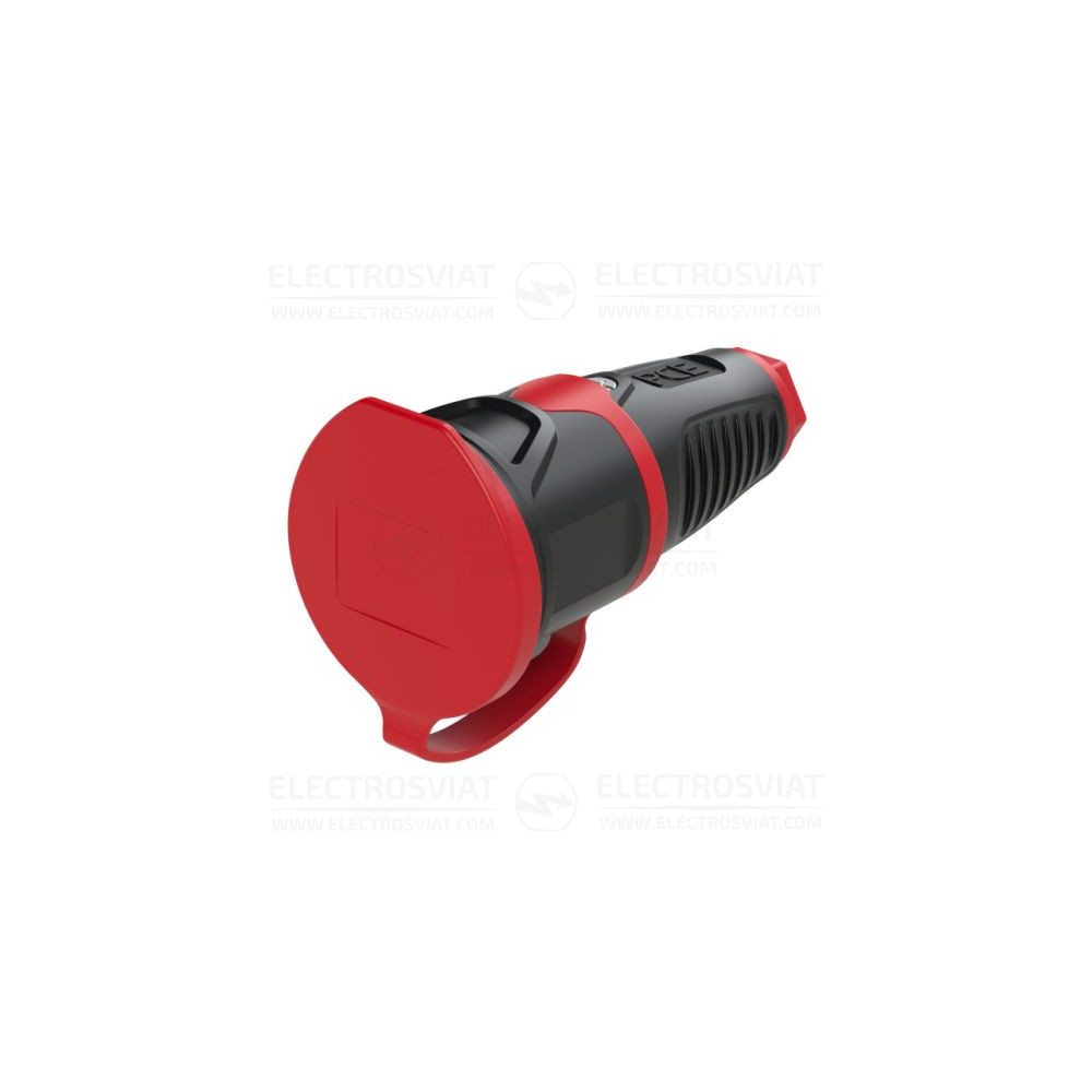 КУПЛУНГ СЪС ЗАЩИТА, С КАПАК ГУМИРАН, 16A, 230VAC, IP54, ЧЕРЕН, СЕРИЯ TAURUS2