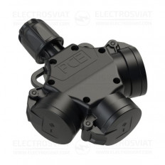 ТРОЕН КУПЛУНГ СЪС ЗАЩИТА И LED ИНДИКАЦИЯ, 16A, 230VAC, IP44, ЧЕРЕН, СЕРИЯ TOP TAURUS2