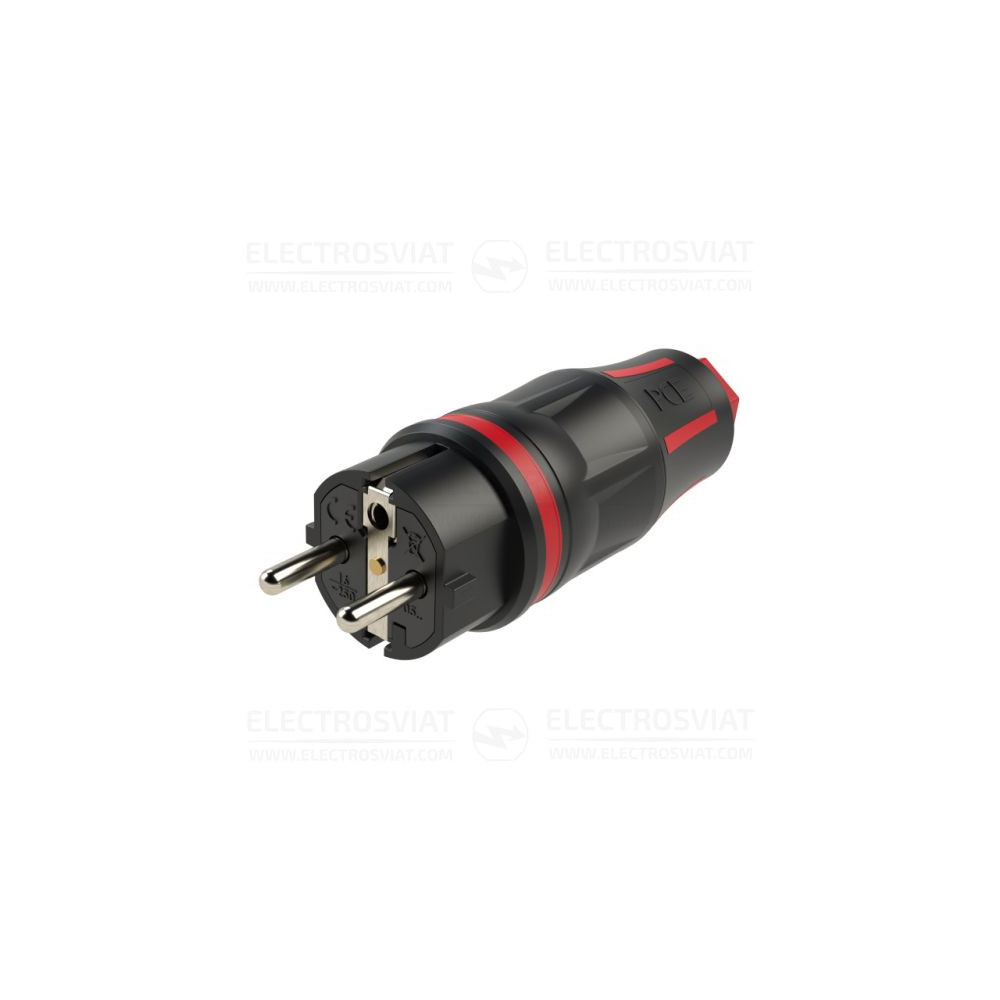 ЩЕПСЕЛ ГУМИРАН, 16A, 230VAC, IP54, TOP TAURUS2, ЧЕРЕН/ЧЕРВЕН