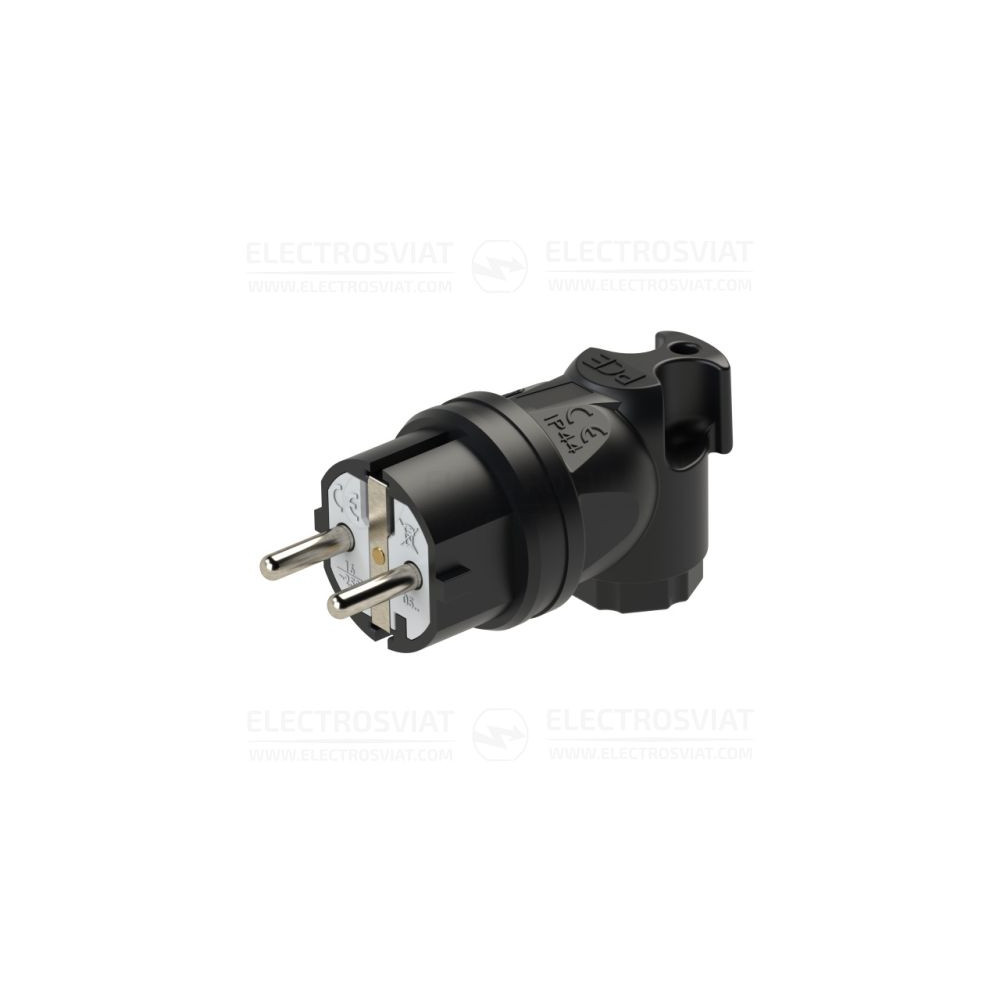 ЪГЛОВ ЩЕПСЕЛ ГУМИРАН, 16A, 230VAC, IP44, TAURUS, БЯЛ/ЧЕРЕН