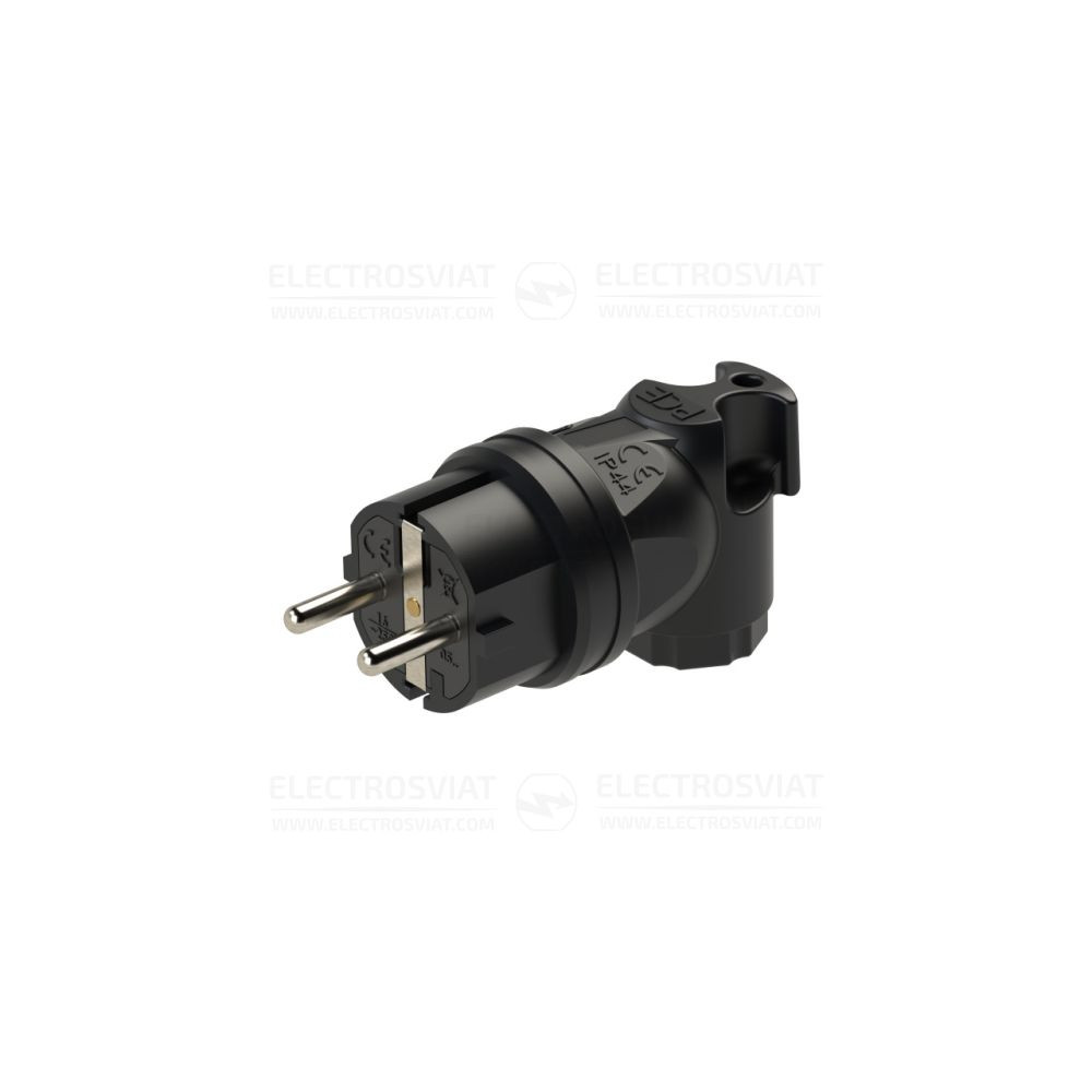 ЪГЛОВ ЩЕПСЕЛ ГУМИРАН, 16A, 230VAC, IP44, TAURUS, ЧЕРЕН