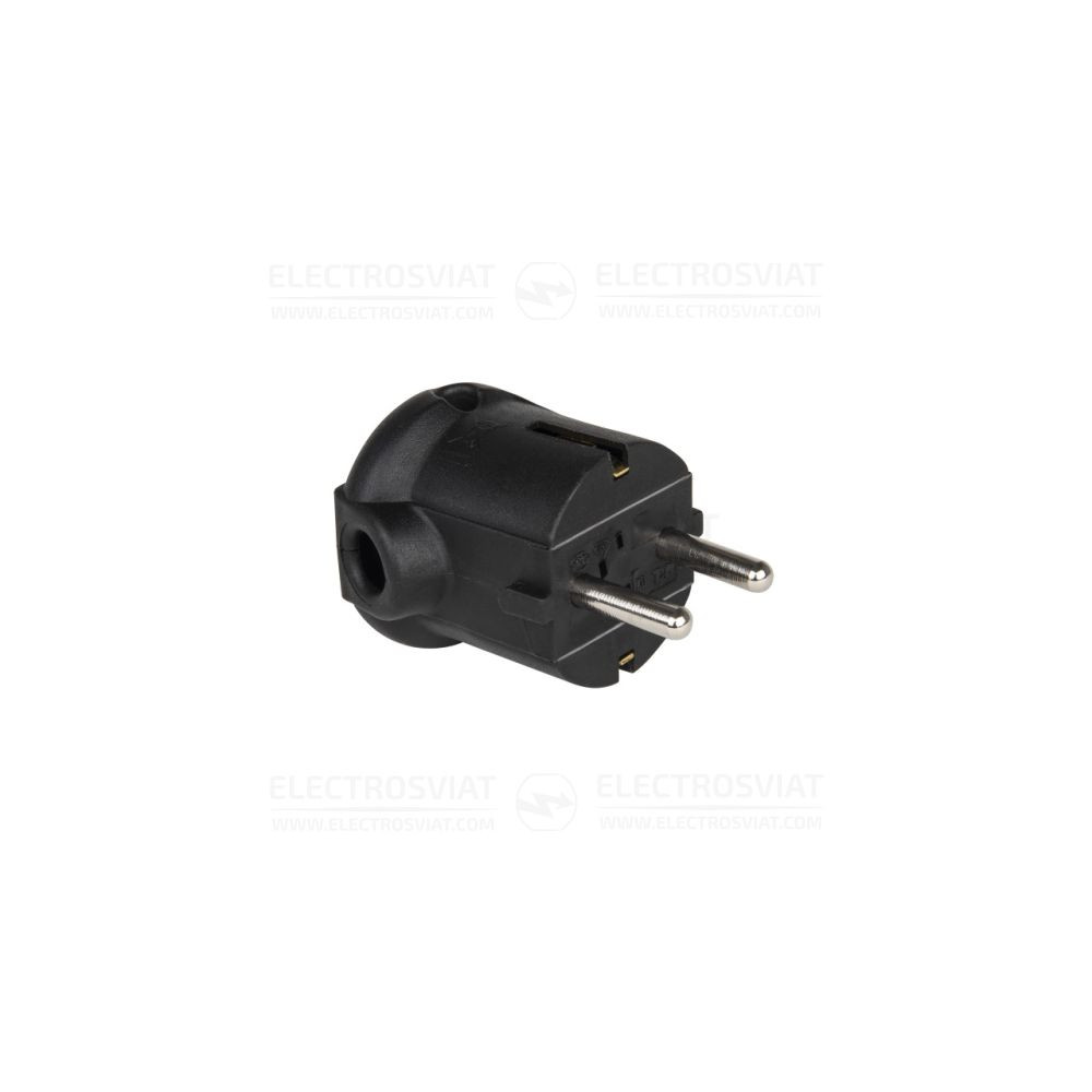 ЪГЛОВ ЩЕПСЕЛ, IP20, 250V, 16A 2P+E, ЧЕРЕН