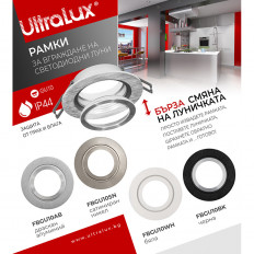 РАМКА ЗА ВГРАЖДАНЕ КРЪГ, СТАЦИОНАРНА, САТИНИРАН НИКЕЛ, АЛУМИНИЙ, IP44