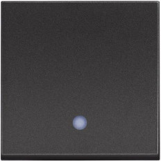 БУТОН С LED ИНДИКАЦИЯ, 2 МОДУЛА, ЧЕРЕН, СЕРИЯ CLASSIA