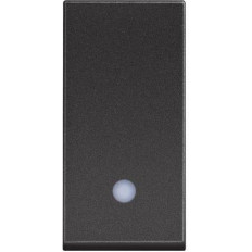 БУТОН С LED ИНДИКАЦИЯ, 1 МОДУЛ, ЧЕРЕН, СЕРИЯ CLASSIA