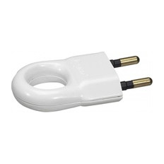 Щепсел бял 2P 6A 250V /30бр/ Legrand