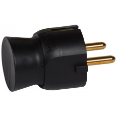 Щепсел черен 2P+Т 16A 250V 90 изход на кабела /25бр/ Legrand