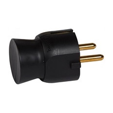 Щепсел черен 2P+Т 16A 250V 90 изход на кабела /25бр/ Legrand