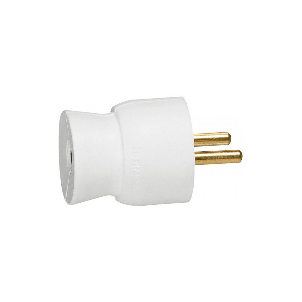 Щепсел бял 2P+Т 16A 250V френски стандарт /25бр/ Legrand