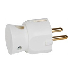 Щепсел бял 2P+Т 16A 250V 90 изход на кабела /25бр/ Legrand