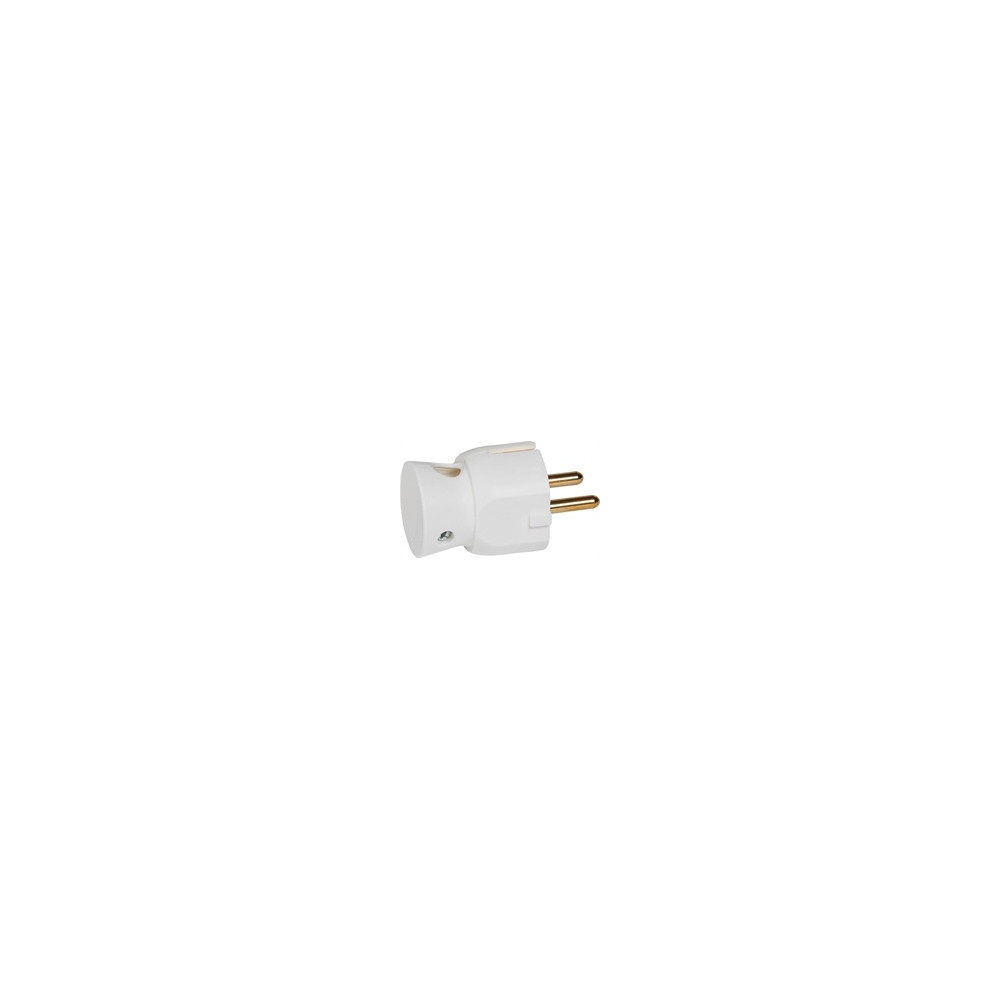 Щепсел бял 2P+Т 16A 250V 90 изход на кабела /25бр/ Legrand
