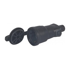 Куплунг черен 2P+T 16A IP44 250V гумиран с капаче Legrand