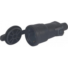 Куплунг черен 2P+T 16A IP44 250V гумиран с капаче Legrand