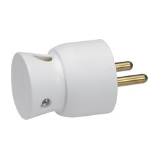 Щепсел бял 2P+Т 16A френски 90 изход на кабела 250V Legrand