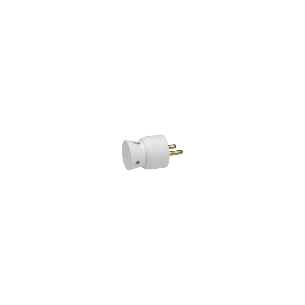 Щепсел бял 2P+Т 16A френски 90 изход на кабела 250V Legrand