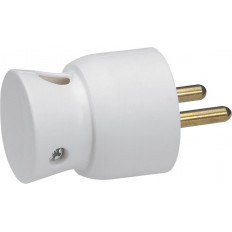 Щепсел бял 2P+Т 16A френски 90 изход на кабела 250V Legrand