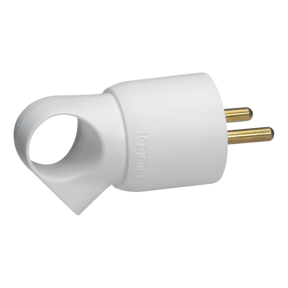 Щепсел бял 2P+T 16A френски с ринг Legrand