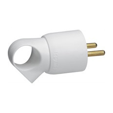 Щепсел бял 2P+T 16A френски с ринг Legrand