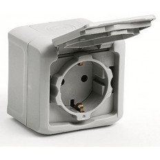 Контакт шуко IP44 открит монтаж цвят Сив Forix Legrand