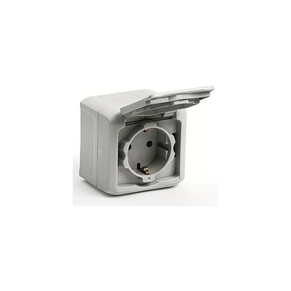 Контакт шуко IP44 открит монтаж цвят Сив Forix Legrand