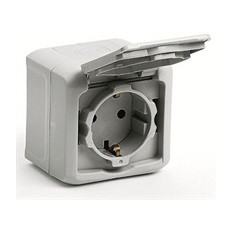 Контакт шуко IP44 открит монтаж цвят Сив Forix Legrand